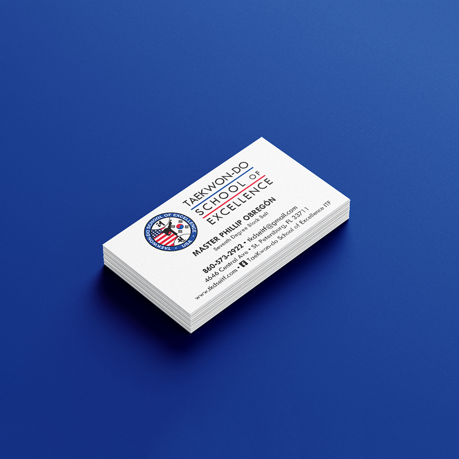 TaeKwon Do School of Excellence business card mockup